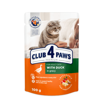 Корм для котів Club 4 Paws Premium з качкою в соусі 100г