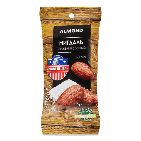 Мигдаль Almond смажений солоний 50г