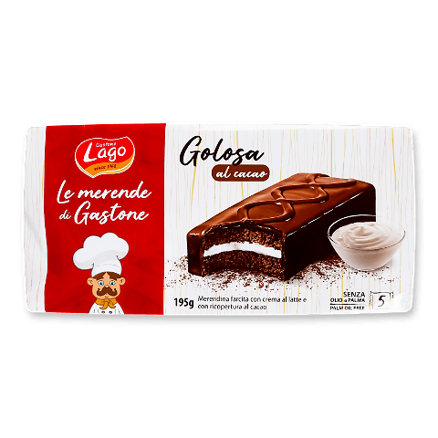 Бісквіт Gastone Lago з какао-молочн крем в глазурі 5*39г