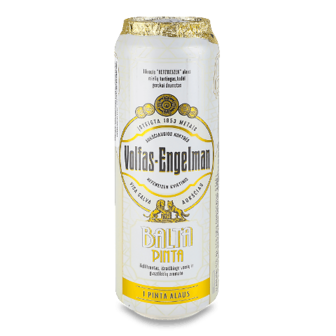 Пиво Volfas Engelman Balta Pinta пшеничне світле нефільтроване з/б 0,568л