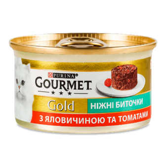 Корм для котів Gourmet «Ніжні биточки» яловичина-томати 85г