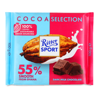 Шоколад молочний Ritter Sport «Гана» 55% 100г