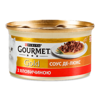 Корм для котів Gourmet Gold соус де-люкс з яловичиною 85г