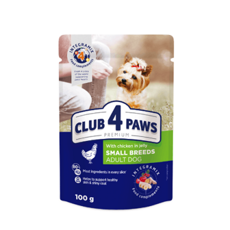 Корм для собак малих порід Club 4 Paws з куркою в желе 100г