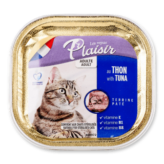 Корм для стерилізованих котів Plaisir з тунцем 100г