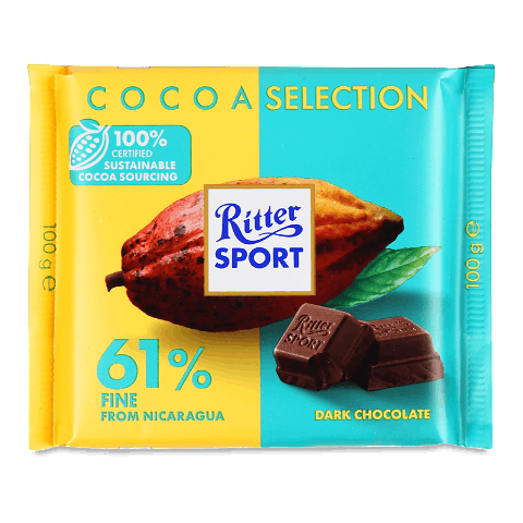 Шоколад чорний Ritter Sport 61%, Нікарагуа 100г