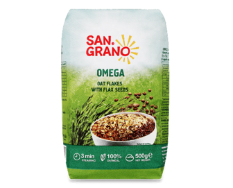 Пластівці вівсяні San Grano «Здоровий день» з насінням льону, 500г