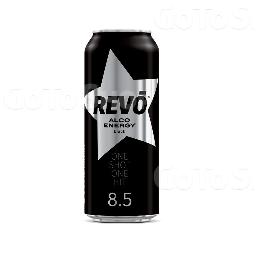 Нaпій 0,5 л Revo Аlco Energy Black aлкoгoльний гaзoвaний 8,5% oб ж/б 