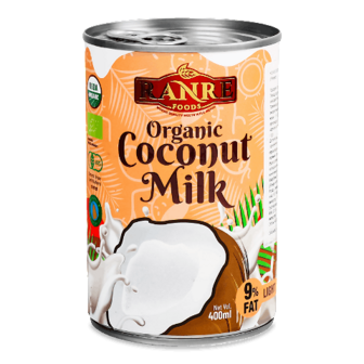Молоко кокосове Ranre 9% органічне 400мл