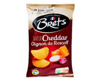 Чипси Bret's картопляні смак сиру чеддер-цибуля, 125г
