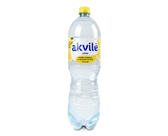 Вода мінеральна Akvile зі смаком лимона слабогазована, 1,5л