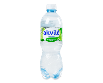 Вода мінеральна Akvile зі смаком лайму слабогазована, 0,5л