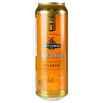 Пиво Svyturys Gintarinis світле фільтроване 0.568л 4.6%