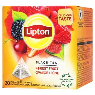 Чай чорний Lipton Forest Fruit ароматизований шматочками лісових ягід 20шт