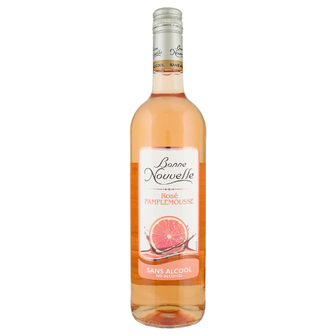 Напій безалкогольний на основі вина Bonne Nouvelle рожевий напівсолодкий з ароматом грейпфруту 0,75л