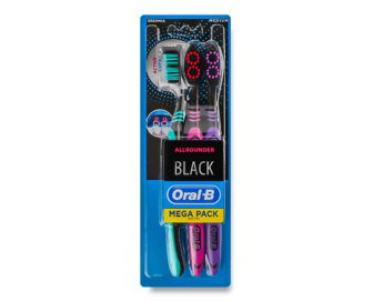 Щітка зубна Oral-B Black 40 Medium всебічна чистка, 3шт