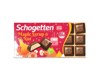 Шоколад молочний Schogetten кленовий сироп-фундук, 100г