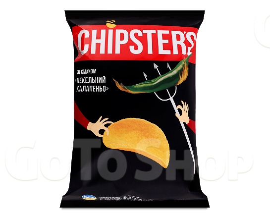 Чипси Chipster&#039;s зі смаком пекельний халапеньо, 130г