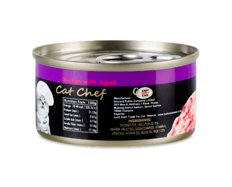 Корм для котів Cat Chef м'ясо курки з кальмарами, 80г