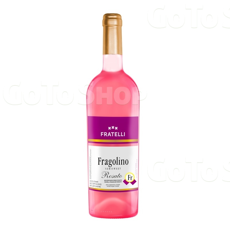 Вино 0,75 л FRATELLI Fragolino Rosato рожеве напівсолодке 9-13%, Україна 
