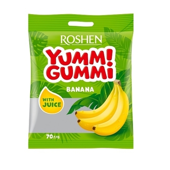 Цукерки 70 г Рошен Yummi Gummi Banana Land м/уп 