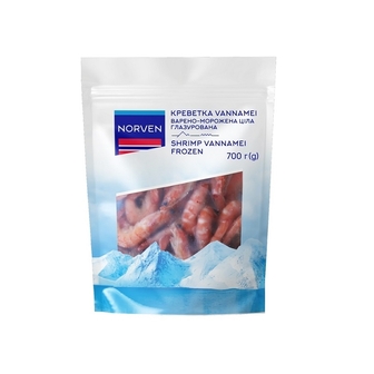 Креветки 0,7 кг Norven Vannamei варено-морожені глазуровані п/етилен 
