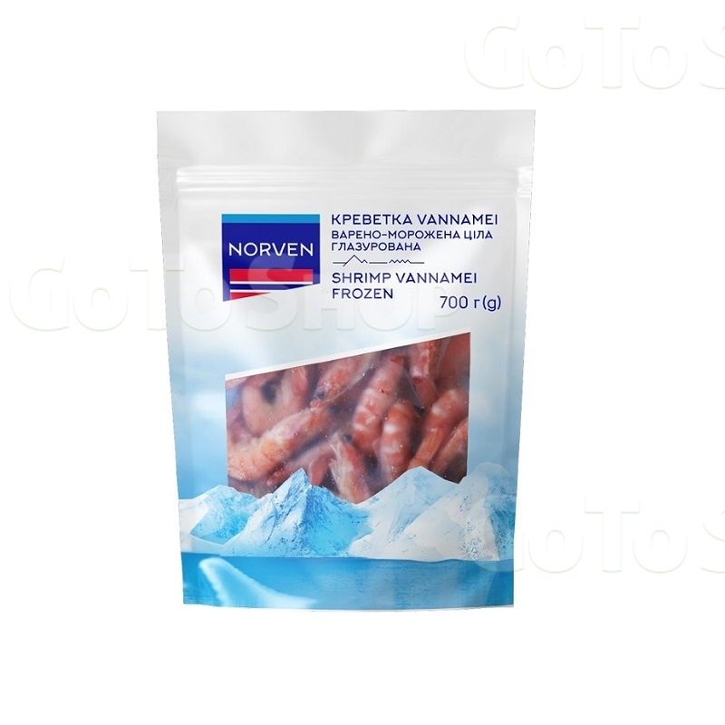 Креветки 0,7 кг Norven Vannamei варено-морожені глазуровані п/етилен 