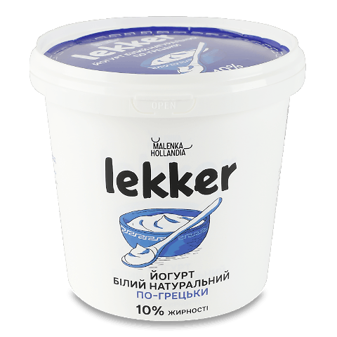 Йогурт Lekker По-грецьки білий натуральний 10% відро 1кг