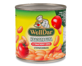 Квасоля біла WellDar в томатному соусі стерилізована 410г
