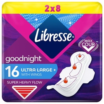 Прокладки гігієнічні Libresse Goodnight Ultra Large+ 16шт