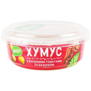 Хумус Yofi! з в&#039;яленими томатами та базиліком 250г