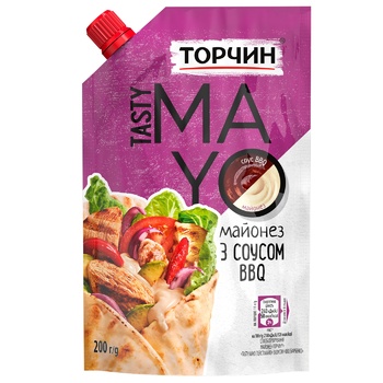 Майонез ТОРЧИН® Tasty Mayo з соусом барбекю 190г