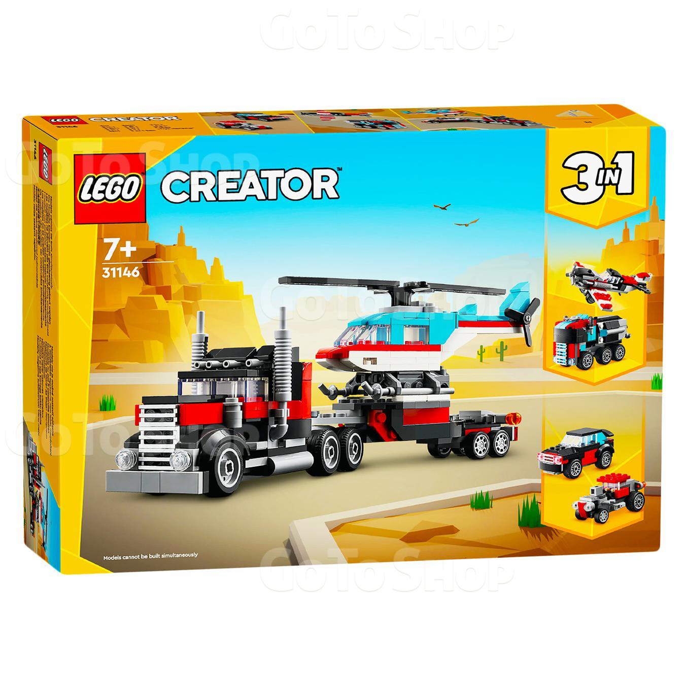 Конструктор LEGO Крієйтор 3в1 31146 Бортова вантажівка з гелікоптером
