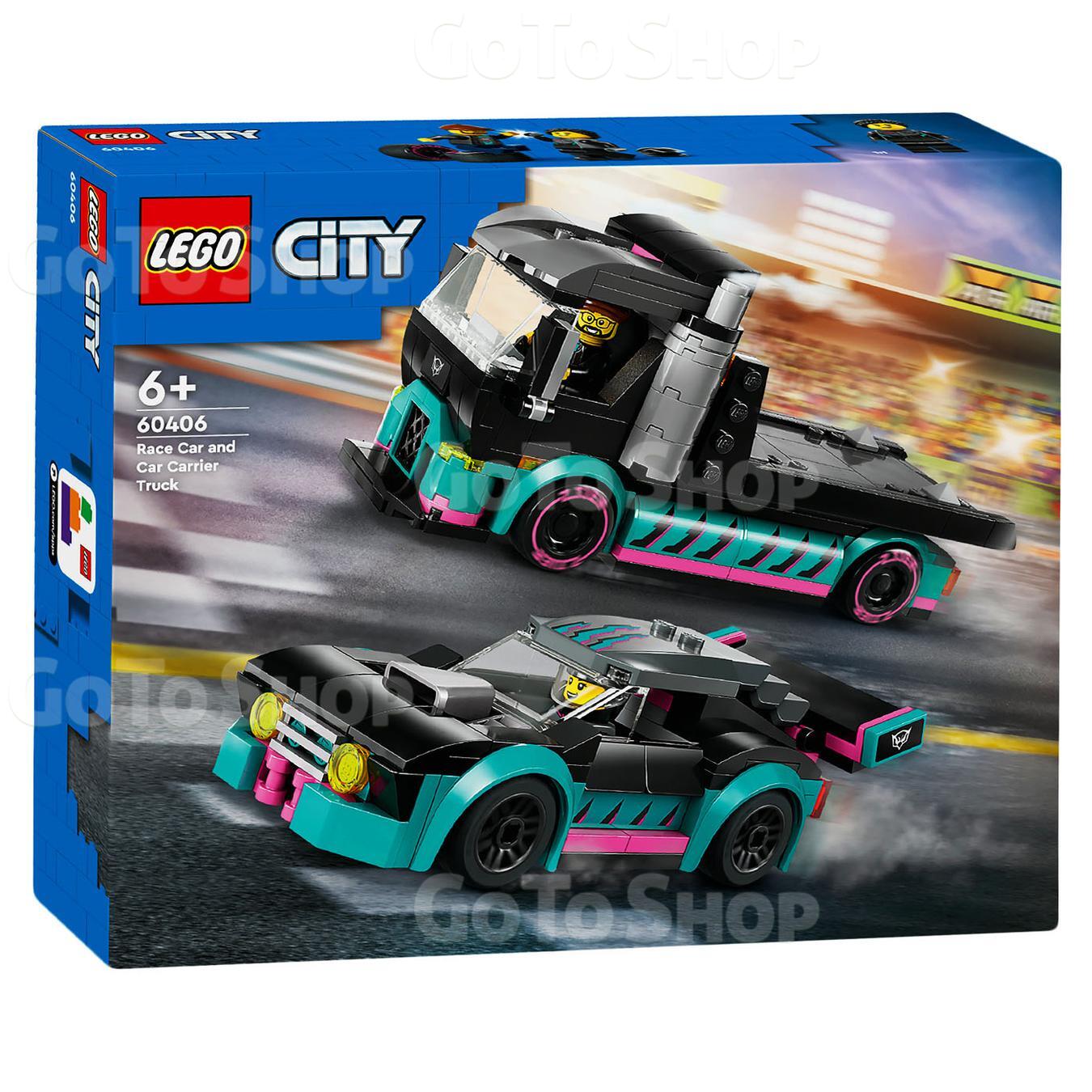 Конструктор LEGO Сіті 60406 Автомобіль для перегонів й автовоз