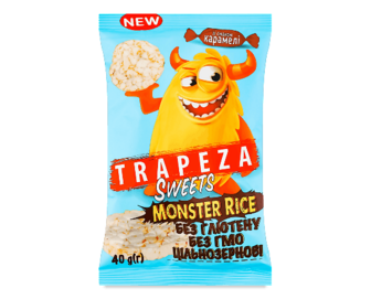 Міні-галети Trapeza Sweets Monster Rice зі смаком карамелі, 40г