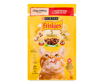 Корм для котів Friskies з яловичиною в соусі, 85г