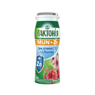 Напій кисломолочний йогуртний 100 г Лактонія Імун+ малина-ехінацея 1,5% п/бут 