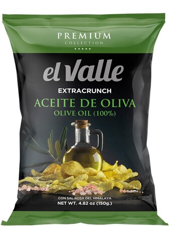 Чипси картопляні з оливковою олією та рожевою гімалайською сіллю, El Valle, 150г