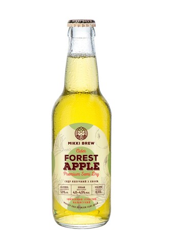 Сидр ігристий Форест Еппл, Преміум Світ Драй / Forest Apple, Semi Sweet Dry, Mikki Brew, напівсухий 5.5%, 0.33л