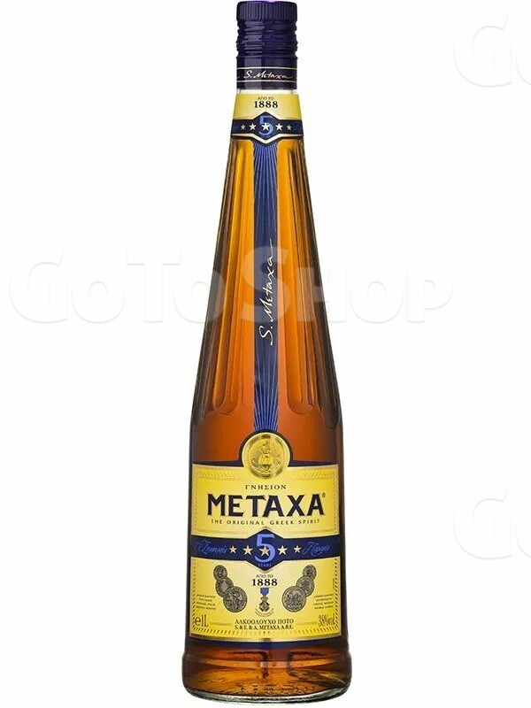 Бренді Метакса / Metaxa, 5 зірок, 38%, 1л
