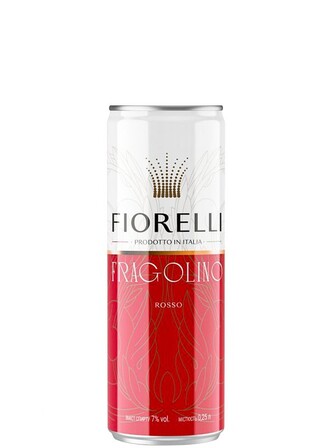 Ігристе вино Фраголіно Фіореллі Россо / Fragolino Fiorelli Rosso, червоне солодке ж/б, 0.25л