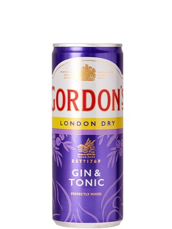 Напій слабоалкогольний Джин Гордонс & Тонік / Gin Gordon's & Tonic, ж/б, 6.4%, 0.25л