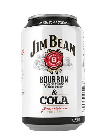 Напій газований слабоалкогольний Бурбон Джим Бім & Кола / Bourbon Jim Beam & Cola, 4.5%, 0.33л