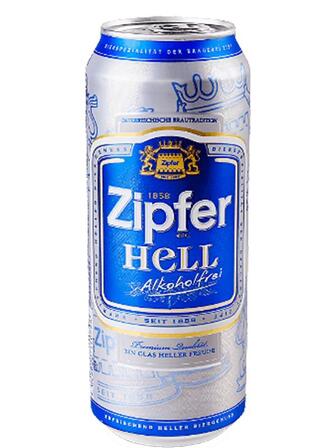 Безалкогольне пиво Ципфер Хелл / Zipfer Hell, ж/б, 0.5л