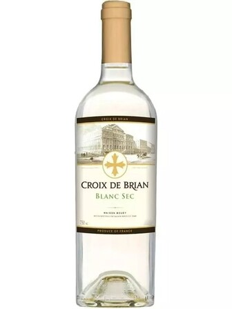 Вино Вин Блан Сек / Vin Blanc Sec, Croix de Brain, біле сухе 11.5% 0.75л