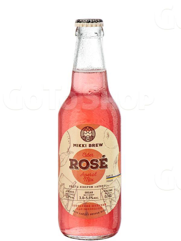 Сидр ігристий Розе, Еперол Мікс / Rose, Аperol Mix, Mikki Brew, напівсолодкий 5%, 0.33л