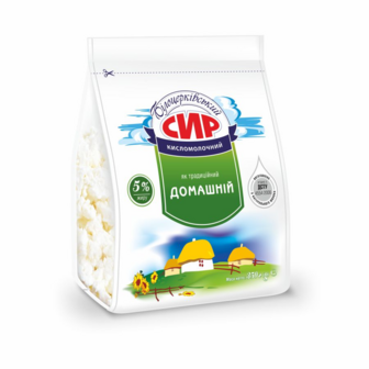 Сир кисломолочний 350 г Білоцерківський 5% п/ет 