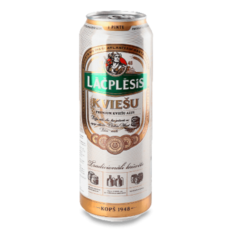 Пиво Lacplesis Kviesu світле нефільтроване з/б 0,568л