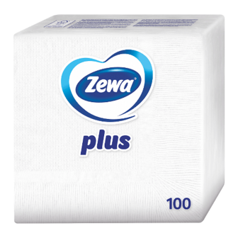 Серветки Zewa Plus білі 1-шарові 100шт