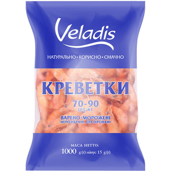 Креветки Veladis варено-морожені 70-90 1кг
